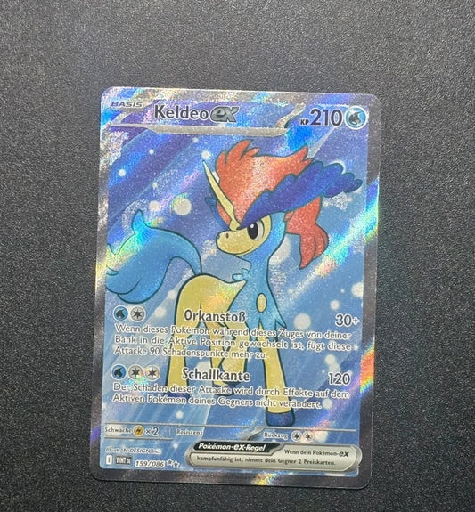 Pokemon Karte Keldeo EX 159/086 Weisse Flammen Full Art Holo Near Mint Deutsch