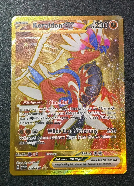 Pokemon Koraidon EX GOLD Full Art Deutsch 254/198 Karmesin & Purpur | Near Mint