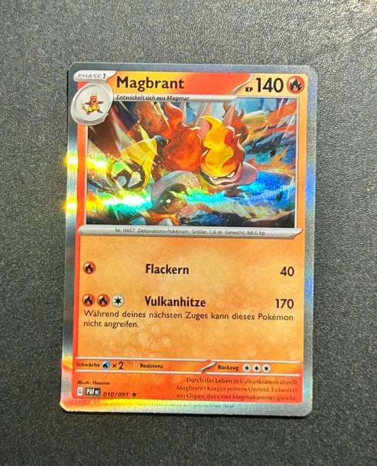 Pokemon Karte - Magbrant - 010/091 - Holo - Paldeas Schicksale - DE - Near Mint